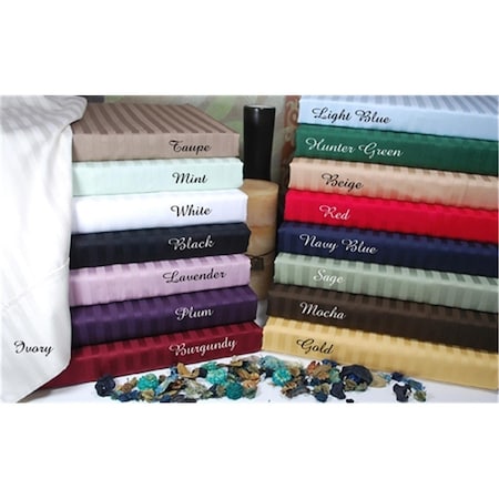 Home City 300 Thread Count Cal.King Sheet Set Egyptian Cotton Stripe-Navy Blue 300CKSH STNB